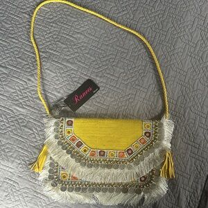 Ranee Vibrant Yellow and Silver Crossbody Bag
